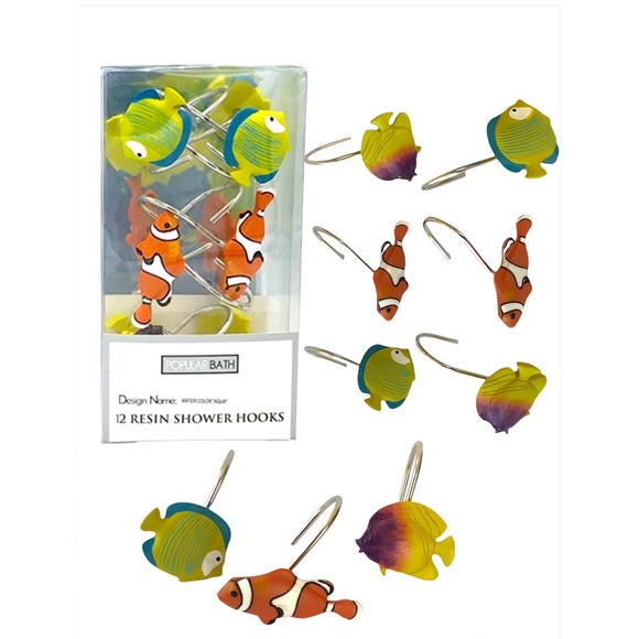 Water Color “Acqua” Popular Bath Bath Tropical Fish Shower Hook Set